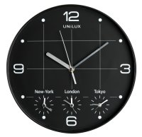 Unilux ON TIME Wanduhr schwarz, Durchmesser: 30,5 cm,...