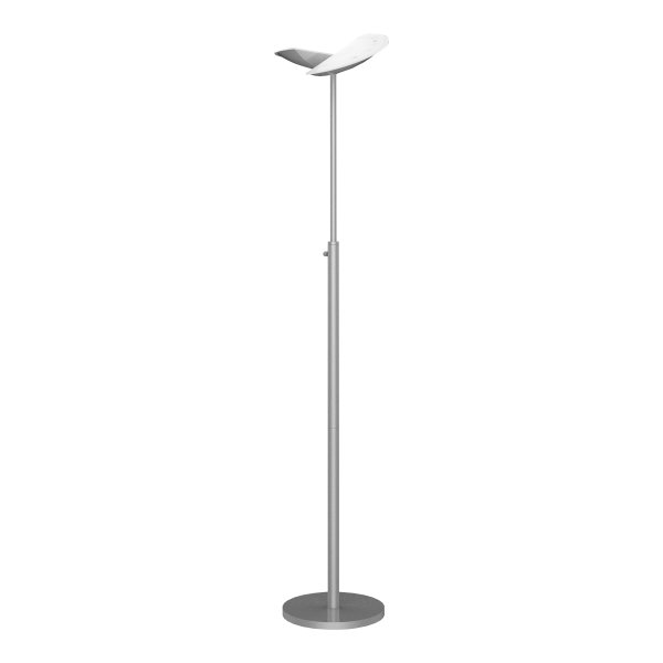 Unilux ZELUX, LED-Deckenfluter metallgrau, bewegliche Lichtschalenh&auml;lften zur direkten oder indirekten Beleuchtung, dimmbar