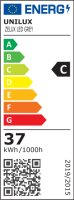 Unilux ZELUX, LED-Deckenfluter metallgrau, bewegliche Lichtschalenh&auml;lften zur direkten oder indirekten Beleuchtung, dimmbar