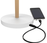 Unilux VICKY LED-Tischleuchte wei&szlig;-buche, dimmbar, USB Port, Gelenkarm mit Feststellschraube