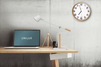 Unilux VICKY LED-Tischleuchte wei&szlig;-buche, dimmbar, USB Port, Gelenkarm mit Feststellschraube