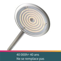 Unilux PRYSKA LED-Deckenfluter wei&szlig;-buche, dimmbar, Schalter am Mast, 180 cm hoch