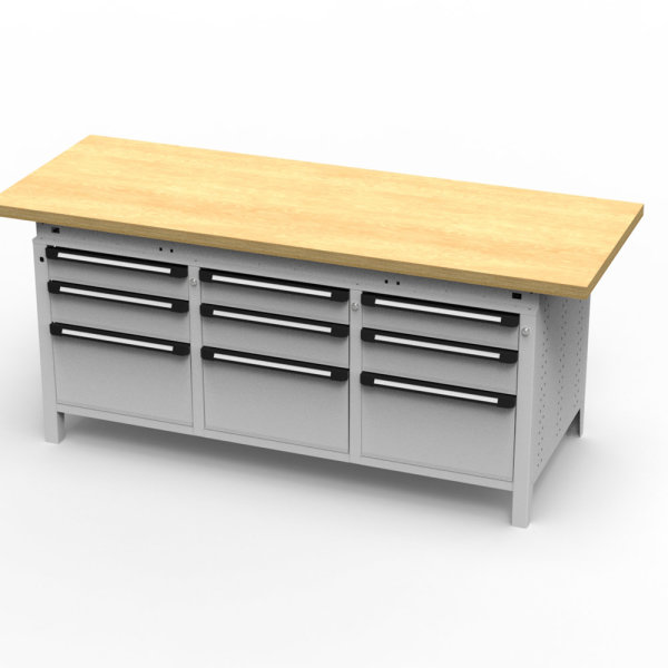 OTTOKIND Werkbank function Typ 312, BxTxH:2.004x750x850 mm, Arbeitsplatte: &uuml;berstehend