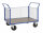 Plattformwagen, 1166x700x1020 mm, 500 kg Tragf&auml;higkeit, Blau / MDF, braun, ohne Bremsen
