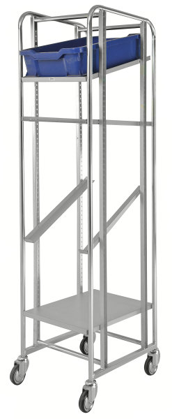 ESD Flexibler Kistenwagen, 470x858x1880 mm, 150 kg Tragf&auml;higkeit, Verzinkt, ohne Bremsen